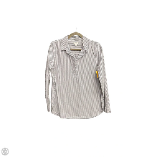 Blouse Long Sleeve By J. Crew In Striped Pattern, Size: M