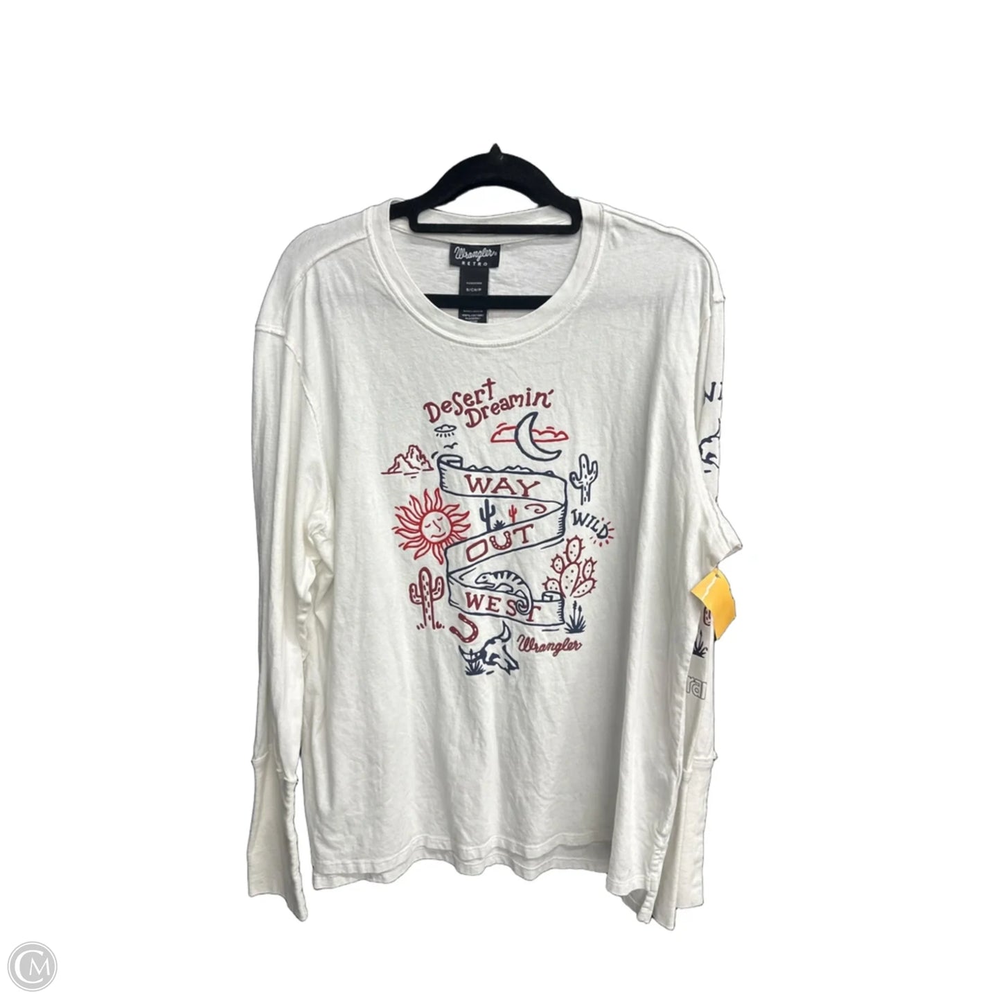 Top Long Sleeve By Wrangler In White, Size: S