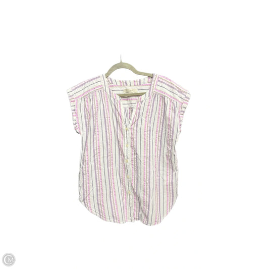 Top Short Sleeve By Loft In Striped Pattern, Size: S