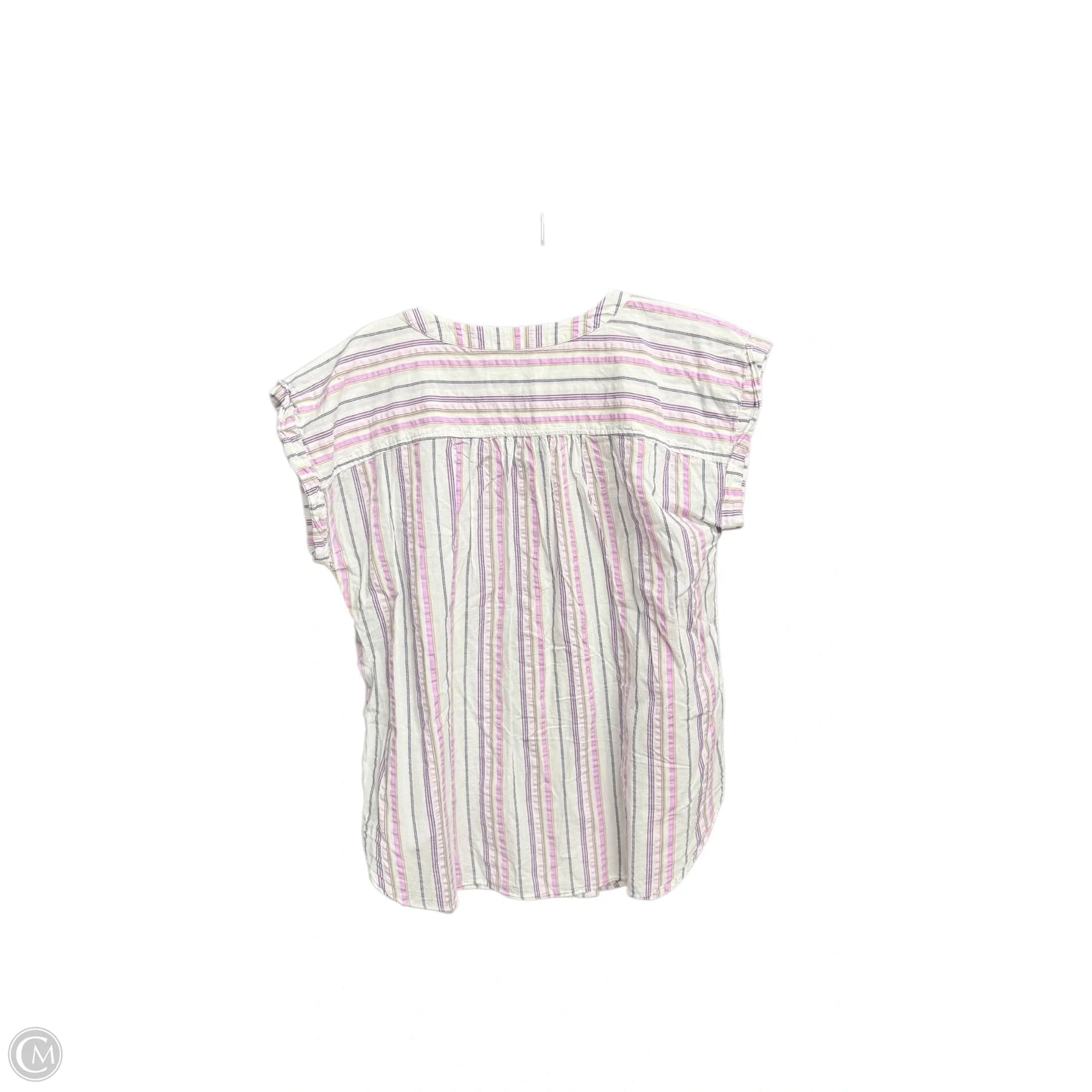 Top Short Sleeve By Loft In Striped Pattern, Size: S