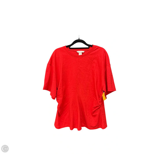 Top Short Sleeve By H&m In Red, Size: L