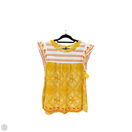Top Sleeveless By Savanna Jane In Orange & Yellow, Size: M