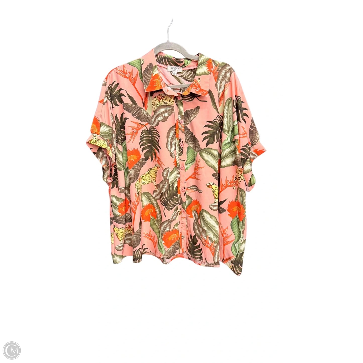 Blouse Short Sleeve By Umgee In Pink, Size: L