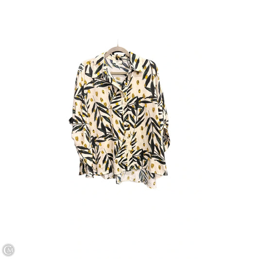 Blouse Long Sleeve By Entro In Cream, Size: M