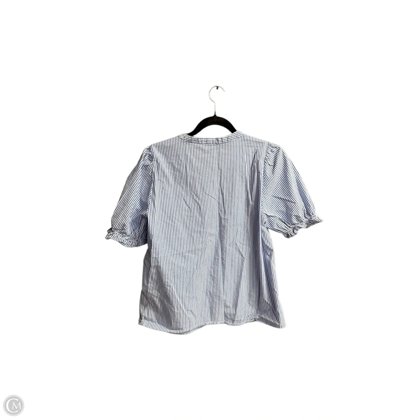 Top Short Sleeve By J. Crew In Blue & White, Size: M