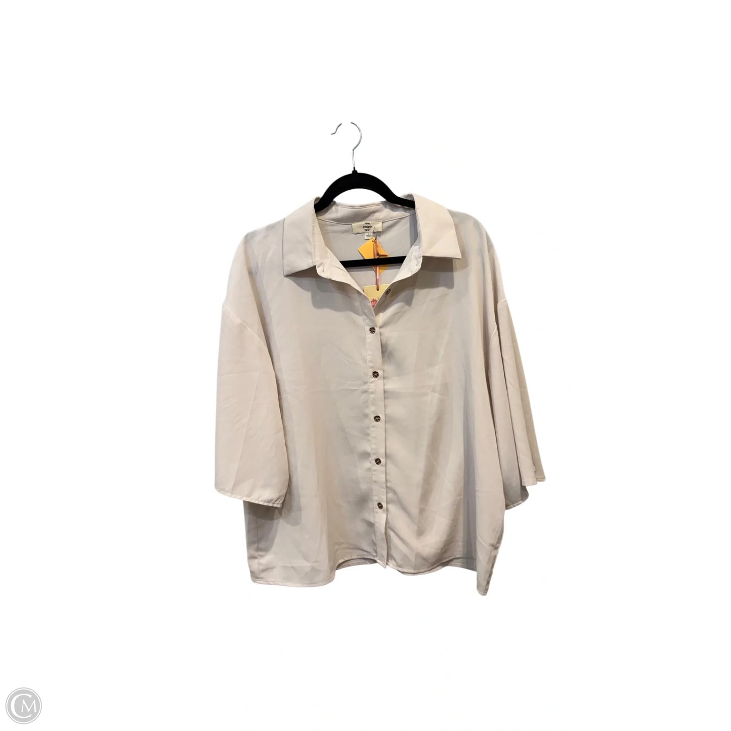 Top Short Sleeve By Entro In Ivory, Size: L