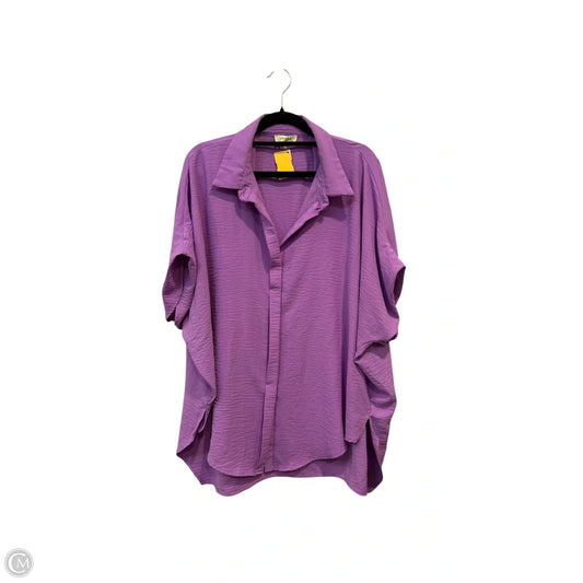 Tunic Short Sleeve By Umgee In Purple, Size: L