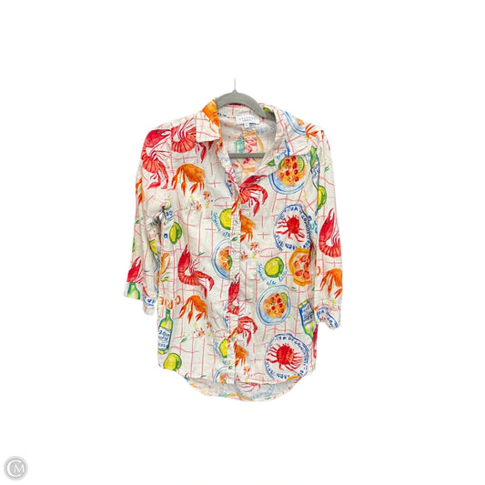 Top 3/4 Sleeve By Calypso St Barth In Multi-colored, Size: S