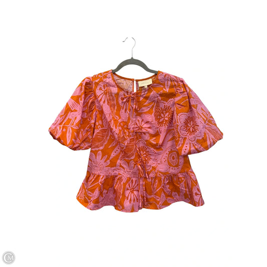Top Short Sleeve By Melloday In Orange & Pink, Size: S