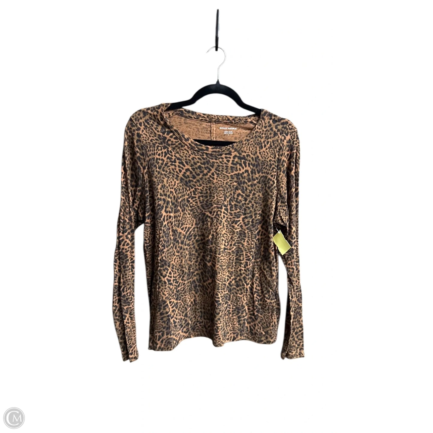 Top Long Sleeve Basic By Banana Republic In Animal Print, Size: L