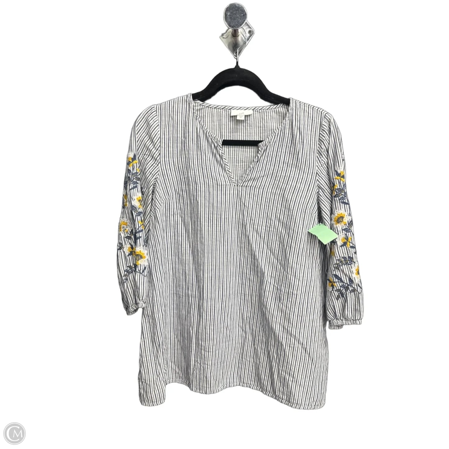 Top 3/4 Sleeve By J. Jill In Striped Pattern, Size: Xs
