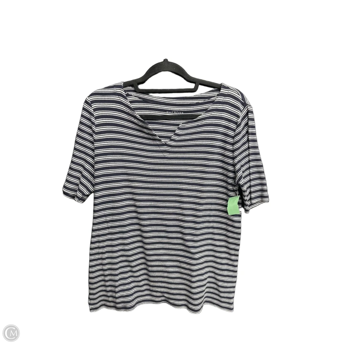 Top Short Sleeve By Talbots In Striped Pattern, Size: M