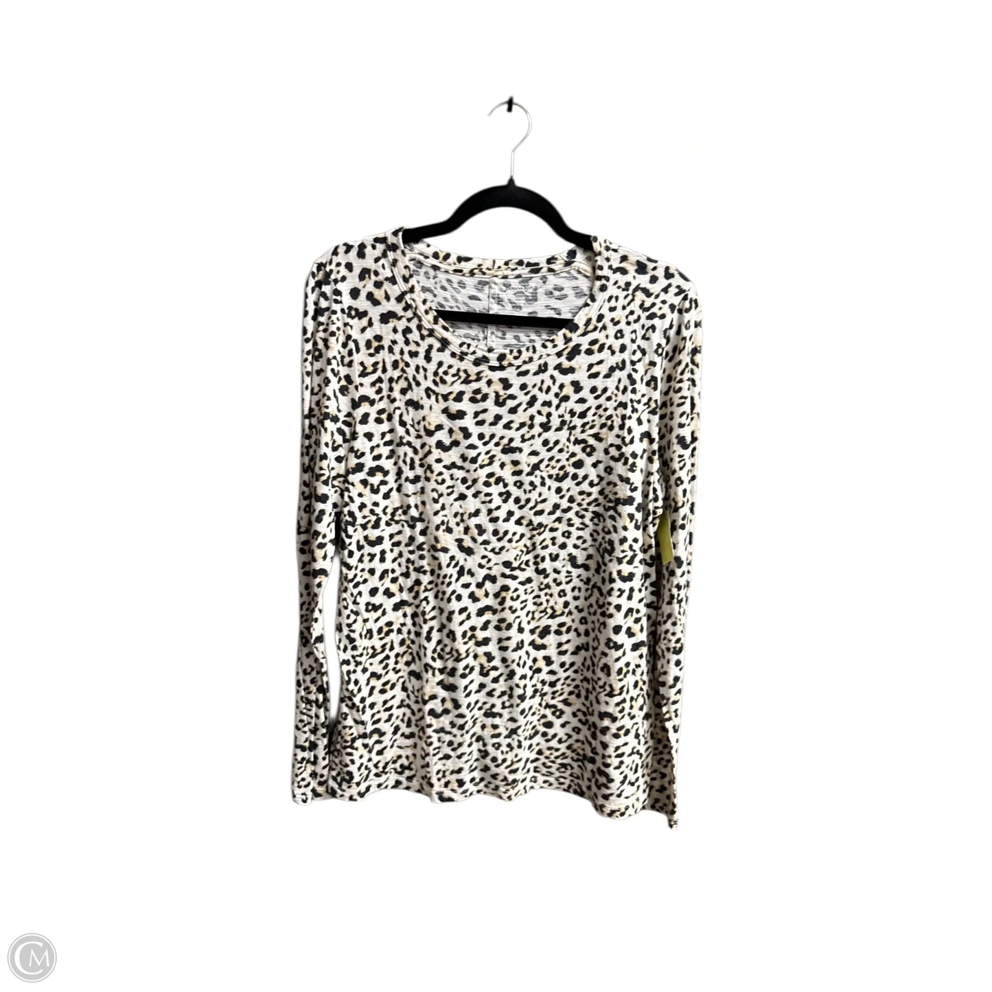 Top Long Sleeve Basic By Banana Republic In Animal Print, Size: L
