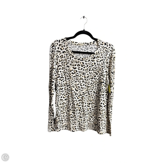 Top Long Sleeve Basic By Banana Republic In Animal Print, Size: L