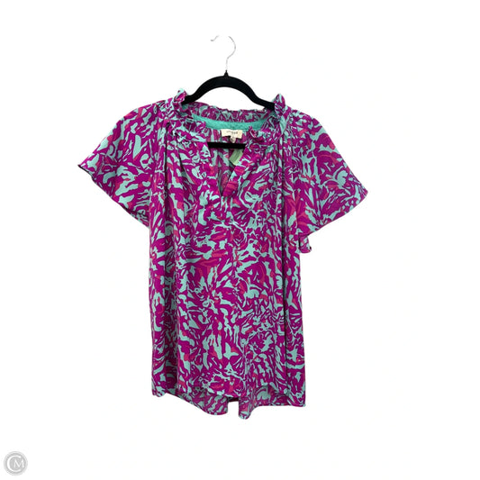Top Short Sleeve By Umgee In Blue & Purple, Size: M