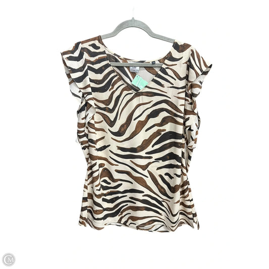 Top Sleeveless By Cabi In Zebra Print, Size: M