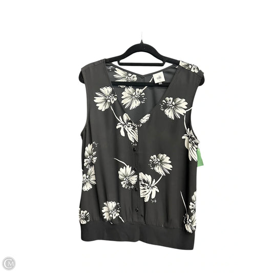 Top Sleeveless By Cabi In Black & White, Size: S