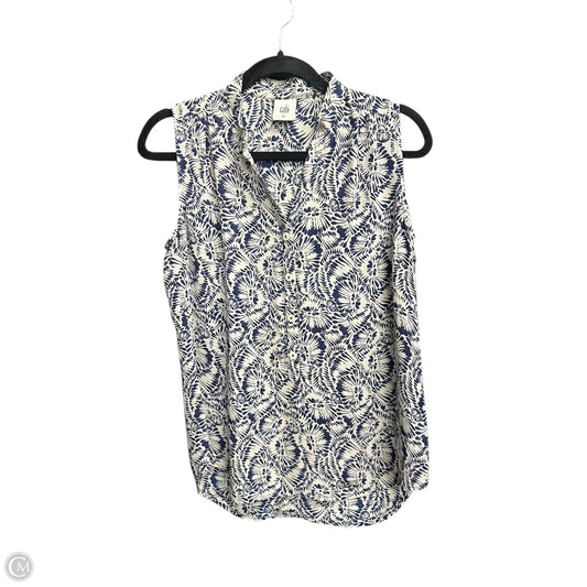 Top Sleeveless By Cabi In Blue & White, Size: Xs