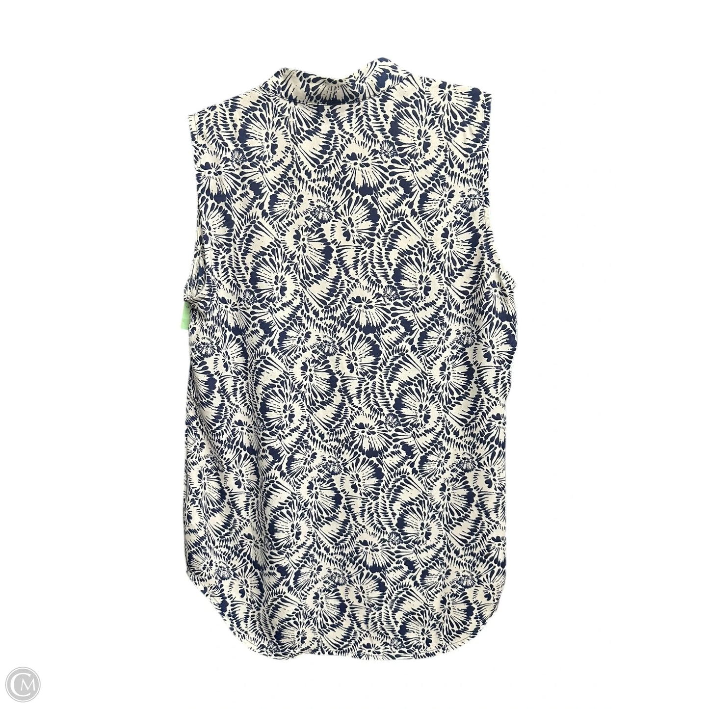 Top Sleeveless By Cabi In Blue & White, Size: Xs