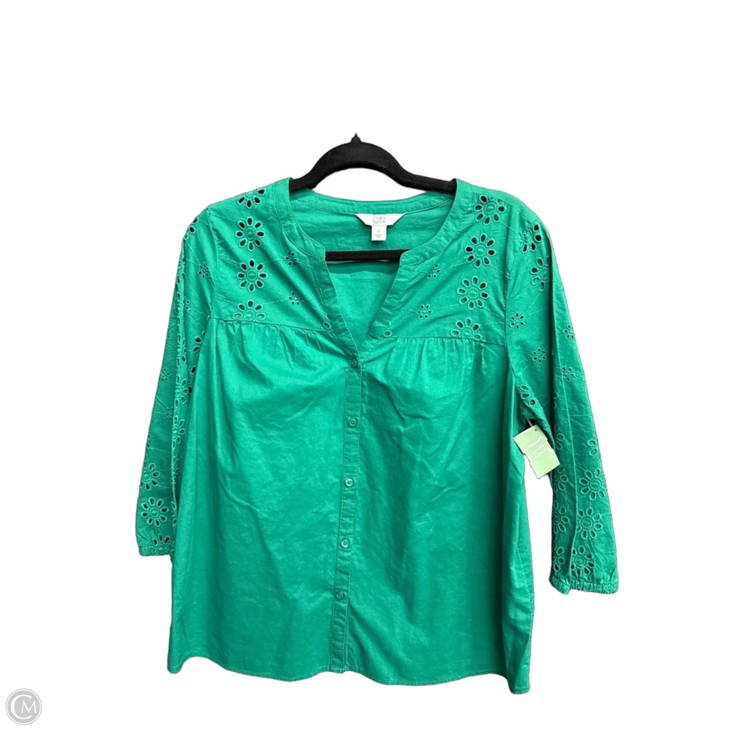 Top 3/4 Sleeve By Croft And Barrow In Green, Size: S