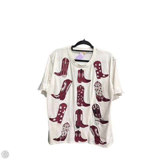 Top Short Sleeve By Clothes Mentor In White, Size: M