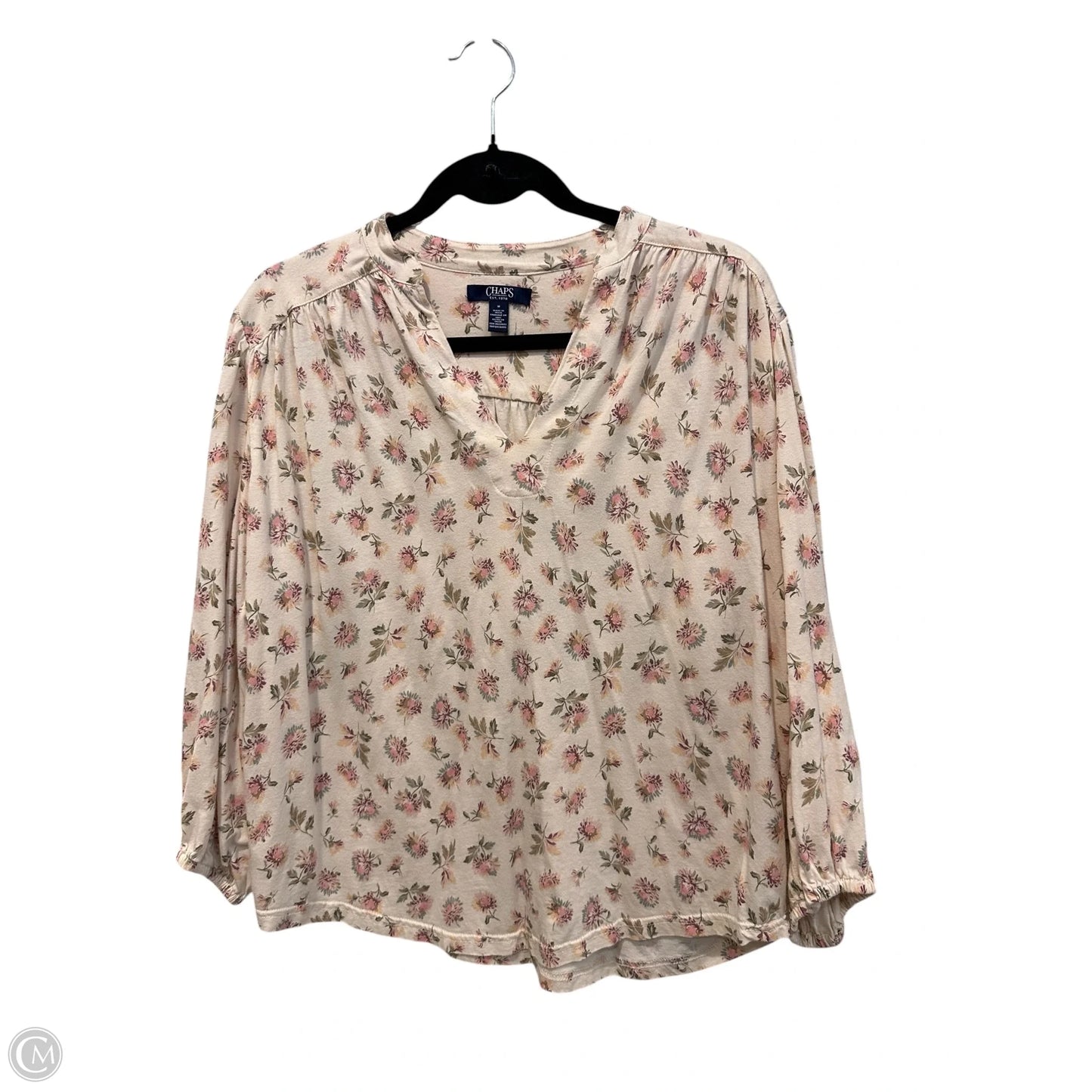 Top Long Sleeve By Chaps In Floral Print, Size: M