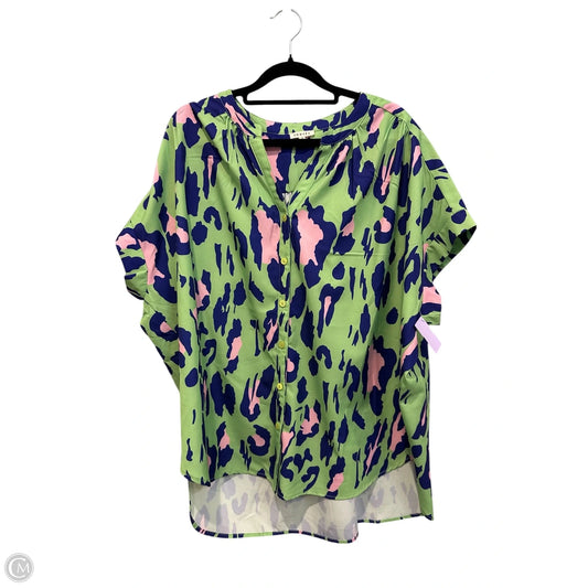 Top Short Sleeve By Jodifl In Green & Purple, Size: L