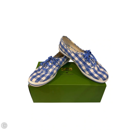 Shoes Designer By Kate Spade In Blue & White, Size: 7.5