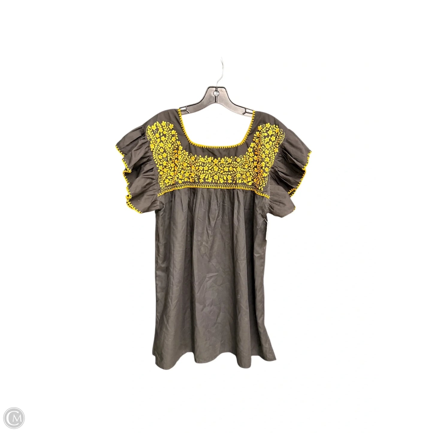 Top Sleeveless By Clothes Mentor In Black & Yellow, Size: L