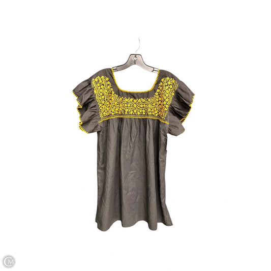 Top Sleeveless By Clothes Mentor In Black & Yellow, Size: L
