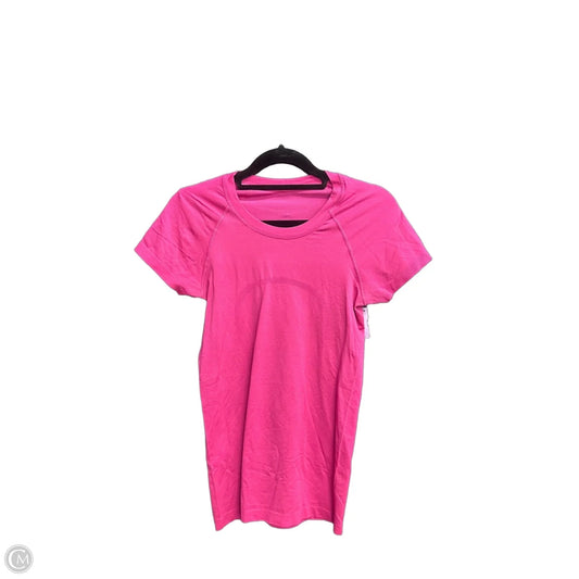 Athletic Top Short Sleeve By Lululemon In Pink, Size: S
