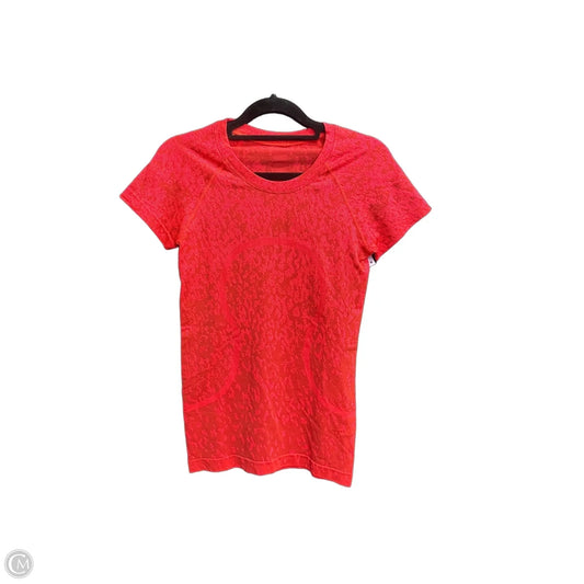 Athletic Top Short Sleeve By Lululemon In Red, Size: S