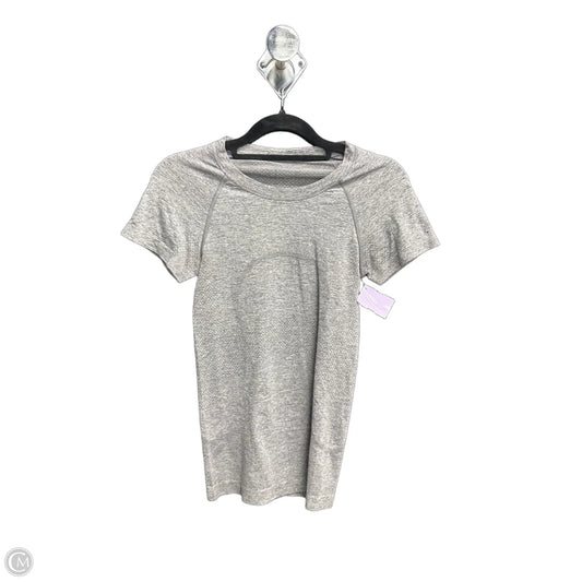Athletic Top Short Sleeve By Lululemon In Grey, Size: S