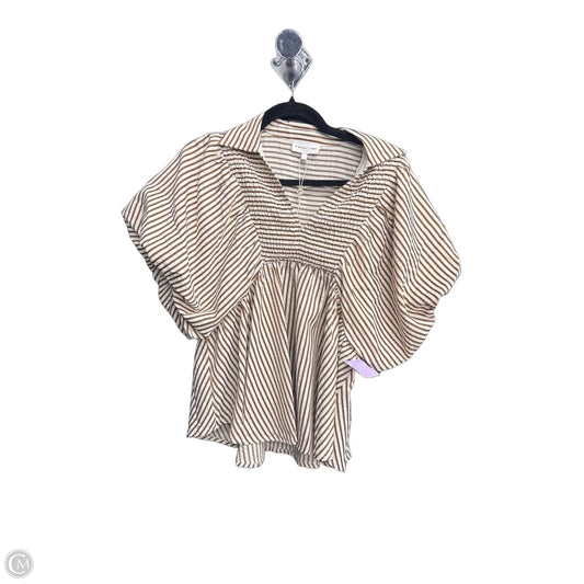 Blouse Short Sleeve By Entro In Striped Pattern, Size: S