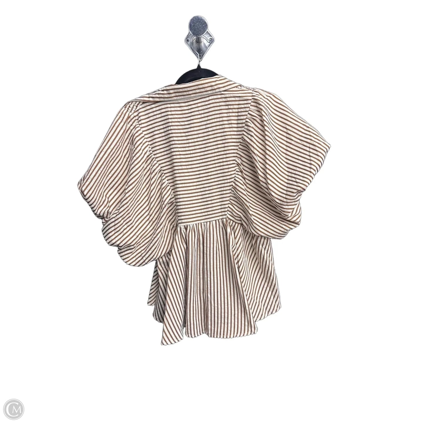 Blouse Short Sleeve By Entro In Striped Pattern, Size: S