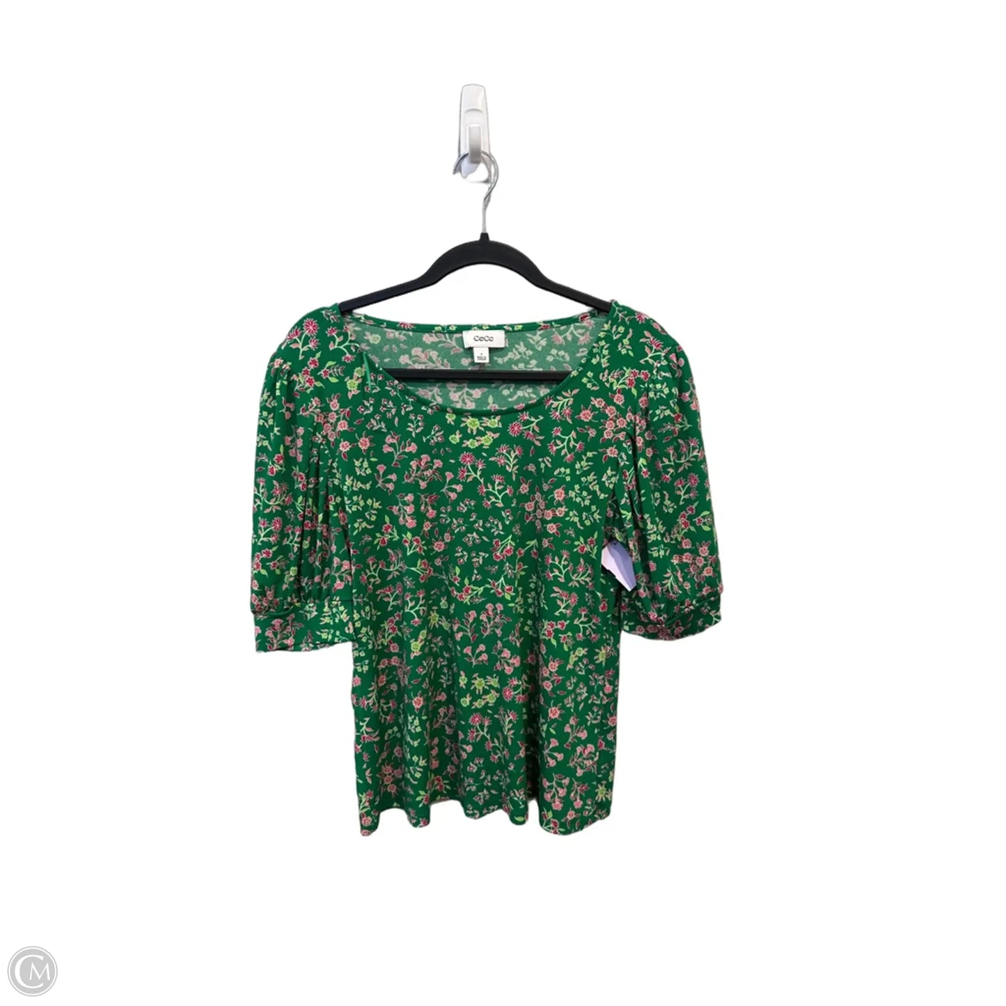 Top Short Sleeve By Cece In Green, Size: M