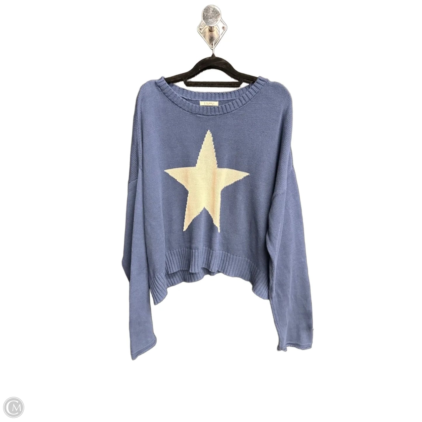 Sweater By Z Supply In Blue & White, Size: Xl
