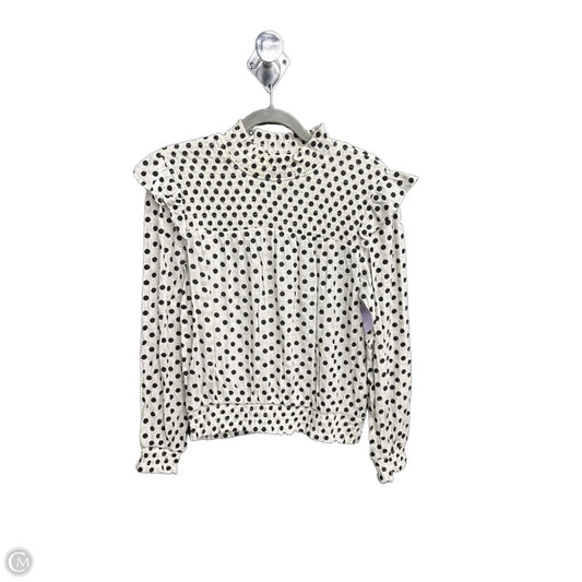 Top Long Sleeve By Blu Pepper In Polkadot Pattern, Size: L