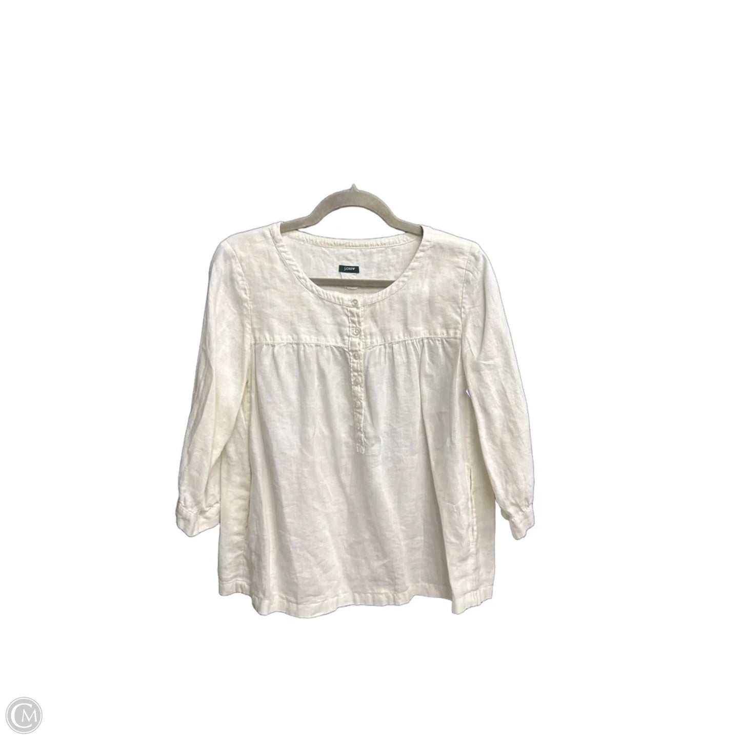 Top 3/4 Sleeve By J. Crew In White, Size: M