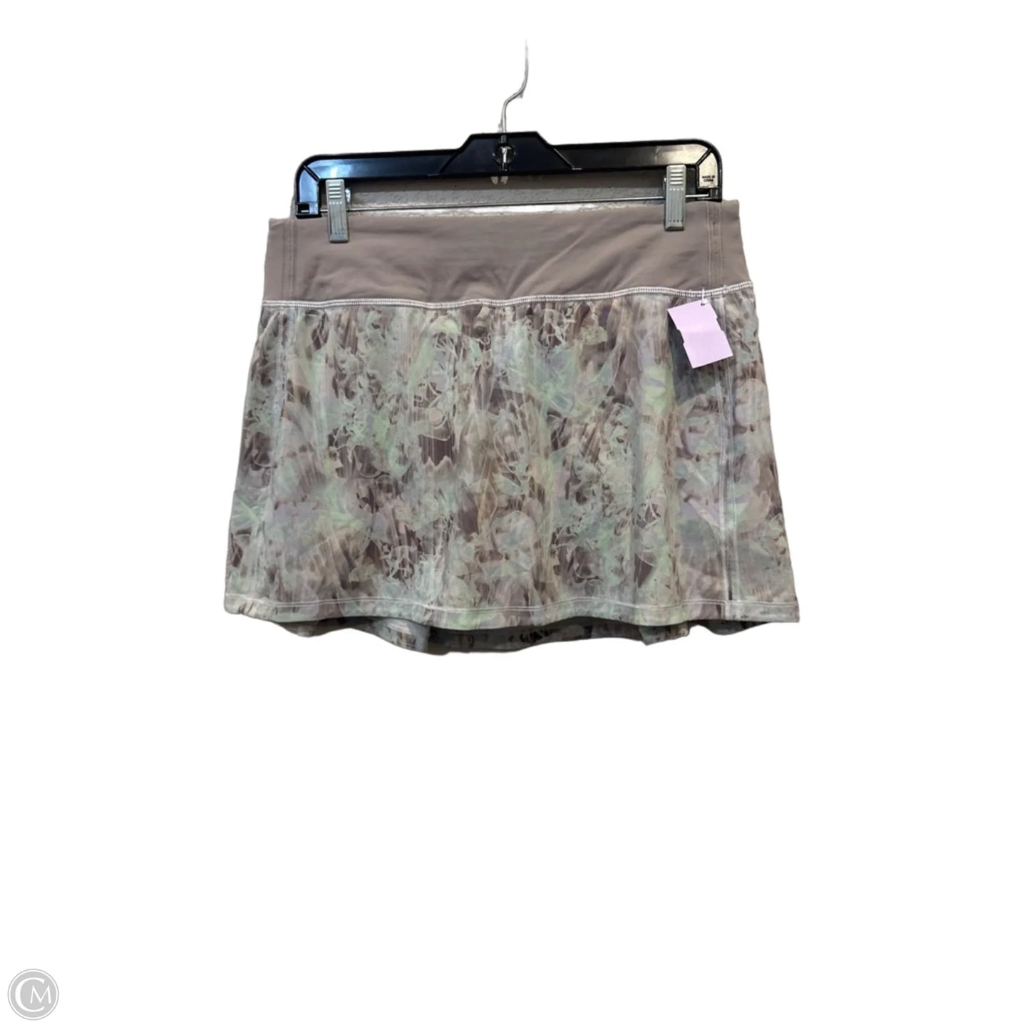 Athletic Skirt By Lululemon In Green & Grey, Size: 8