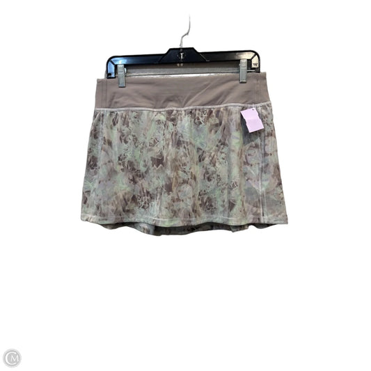 Athletic Skirt By Lululemon In Green & Grey, Size: 8
