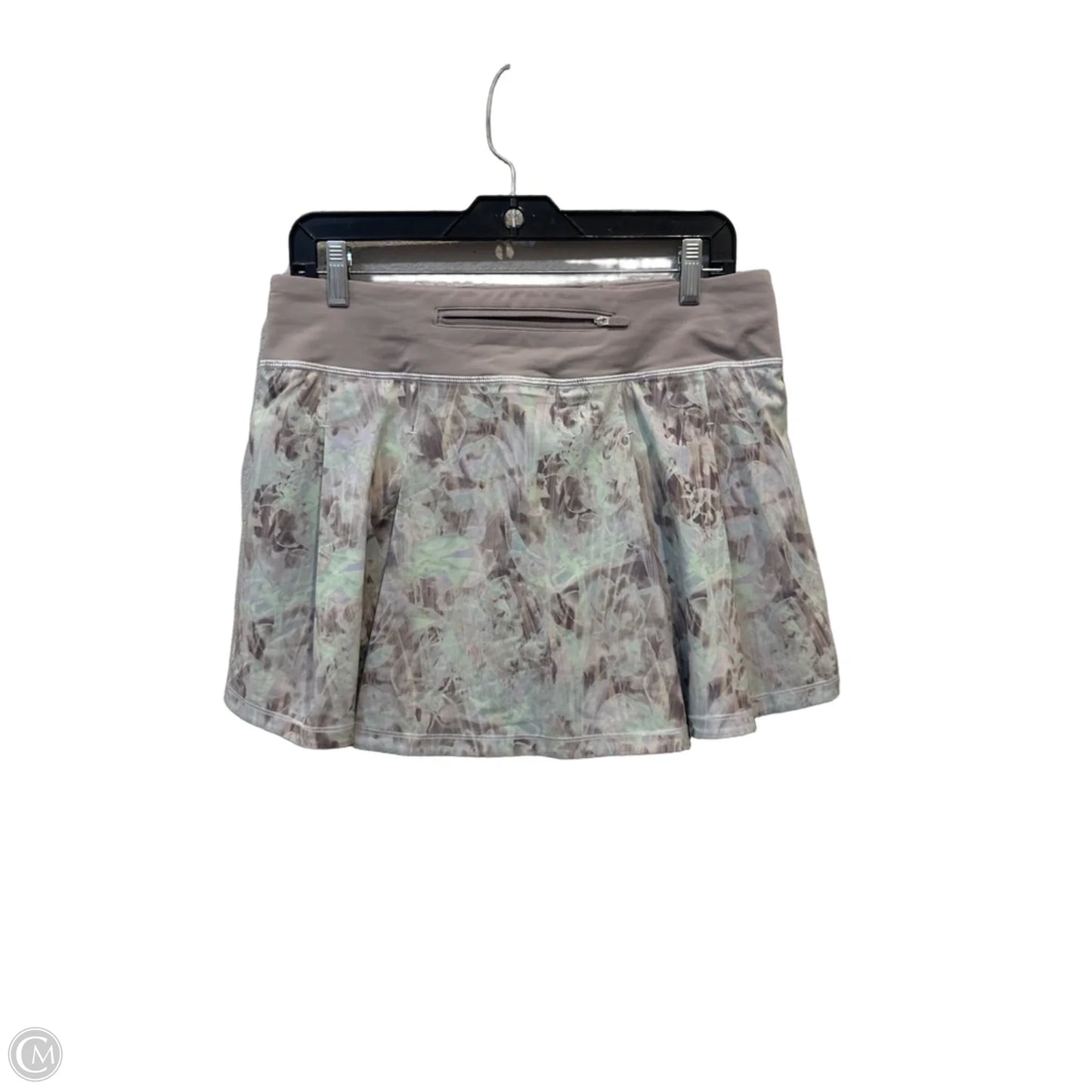 Athletic Skirt By Lululemon In Green & Grey, Size: 8