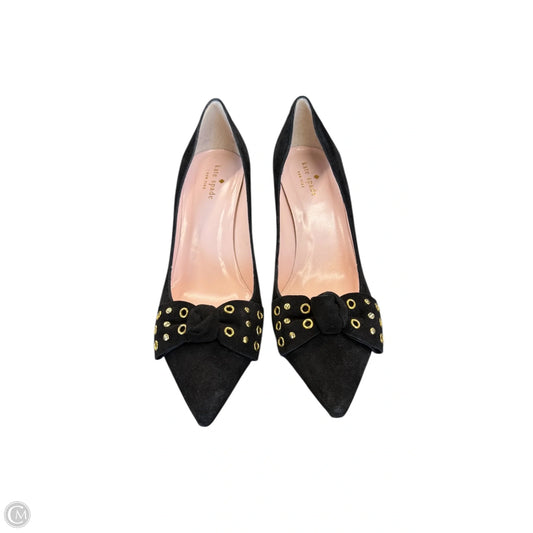 Shoes Designer By Kate Spade In Black & Gold, Size: 9.5
