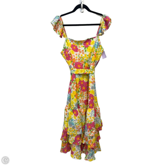 Dress Casual Midi By Sugar Lips In Floral Print, Size: L