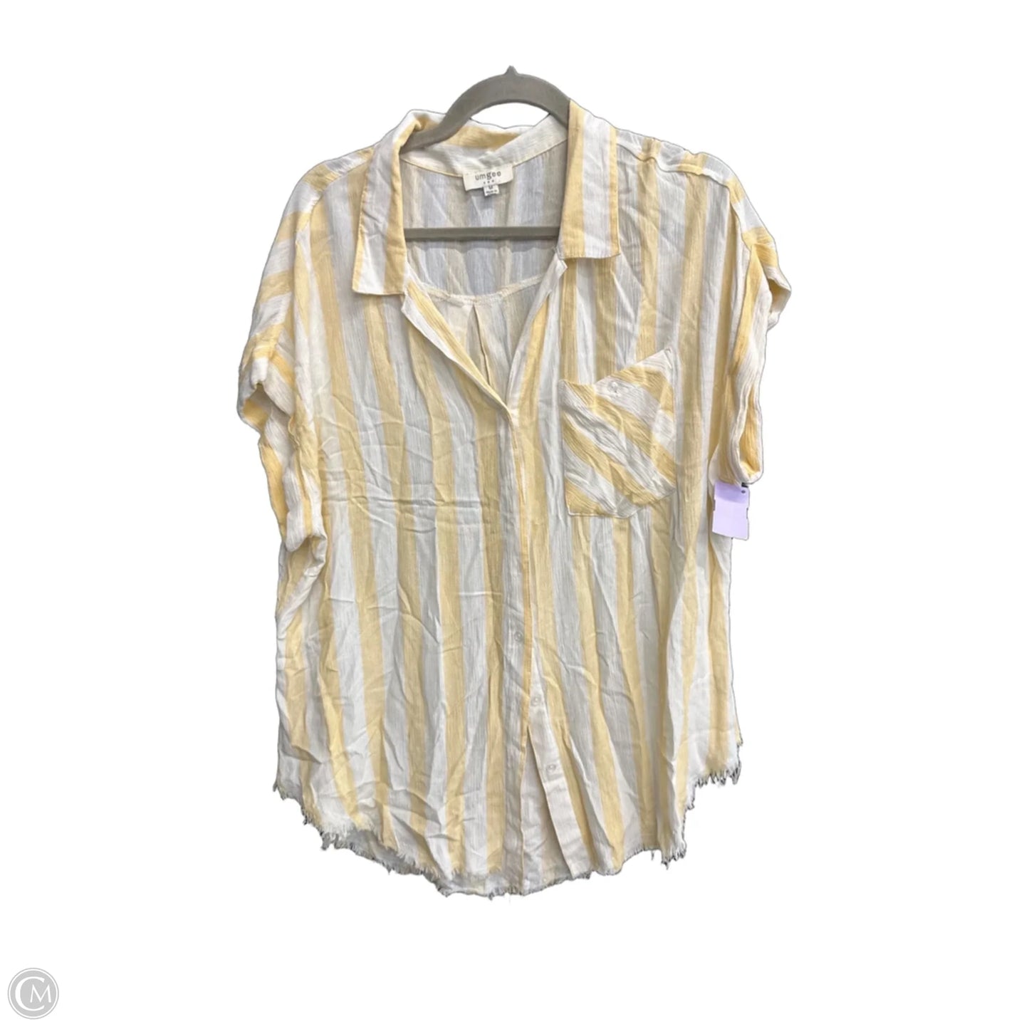 Top Short Sleeve By Umgee In Striped Pattern, Size: M