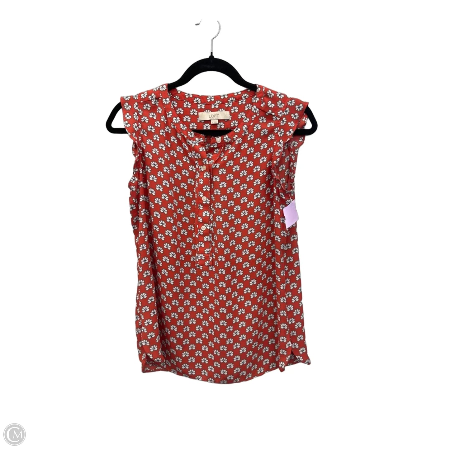 Top Sleeveless By Loft In Red & White, Size: Xs