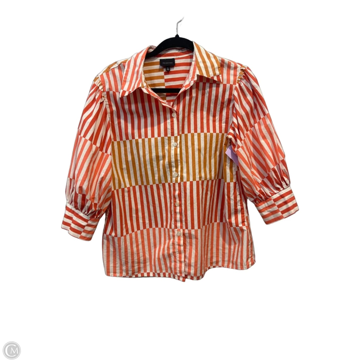 Top 3/4 Sleeve By Who What Wear In Striped Pattern, Size: S