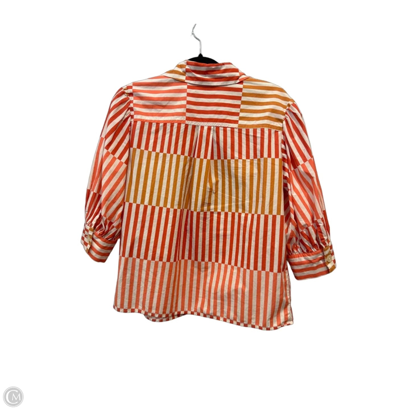 Top 3/4 Sleeve By Who What Wear In Striped Pattern, Size: S