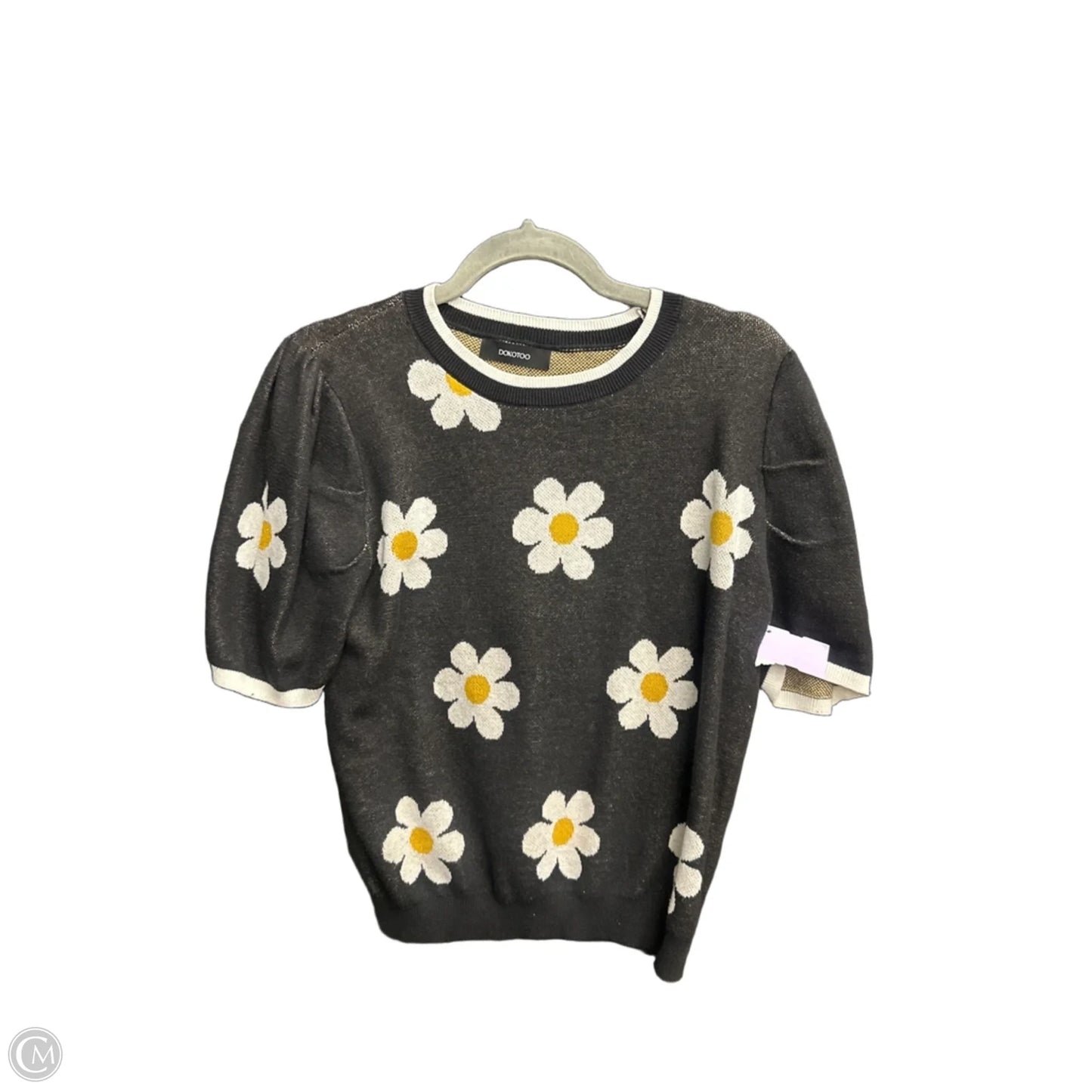 Top Short Sleeve By Dokotoo In Black & Yellow, Size: M