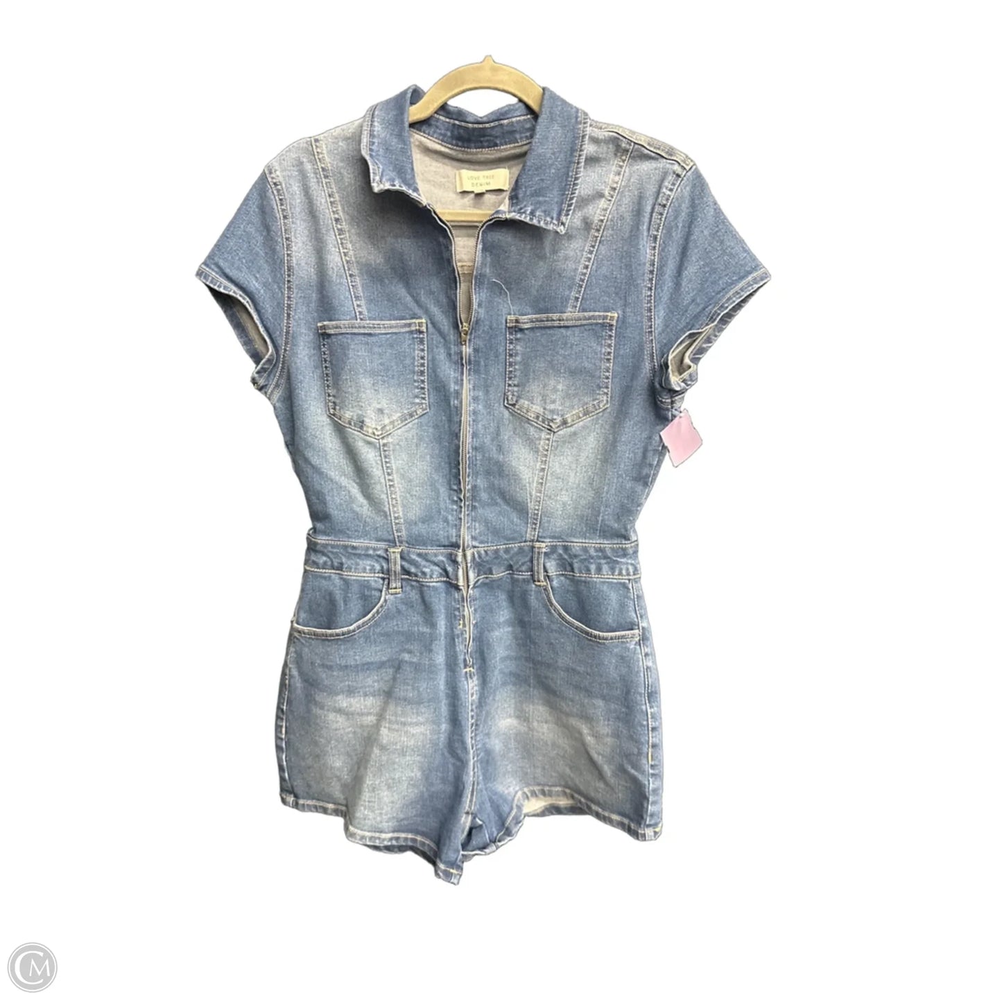 Romper By Love Tree In Blue Denim, Size: M